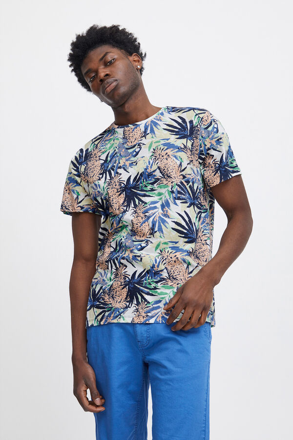 Blend Camiseta Manga Corta Estampada blanco