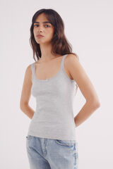 Springfield Camiseta tirantes puntilla escote gris