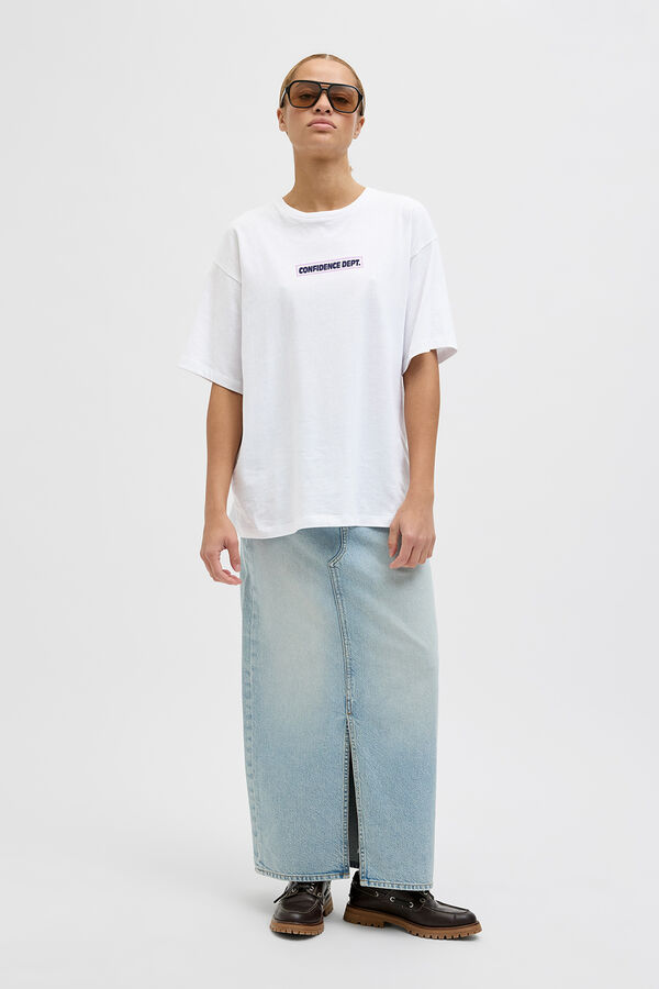 Jack & Jones Camiseta oversize con estampa blanco