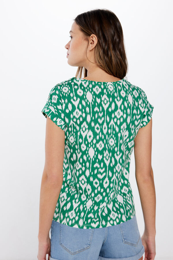 Springfield Camiseta Estampada Botones Hombro verde