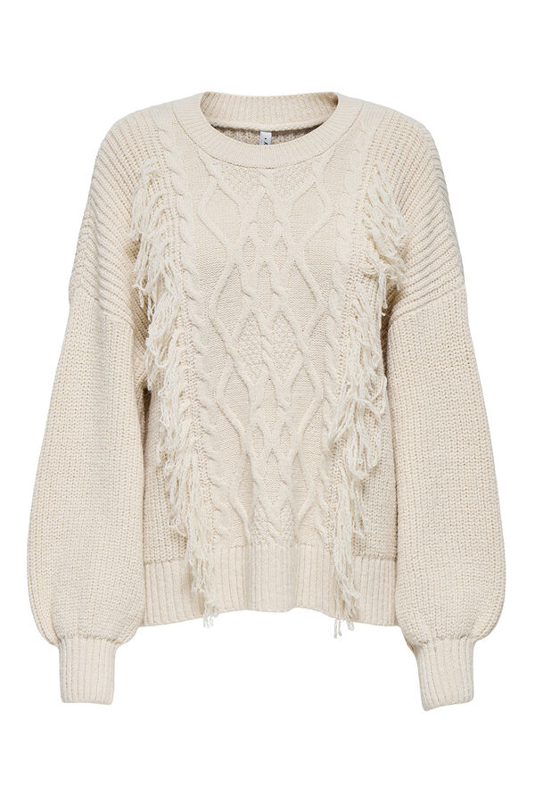 Only Jersey con detalle de flecos beige