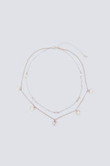 Springfield Collar doble piedras y monedas amarillo