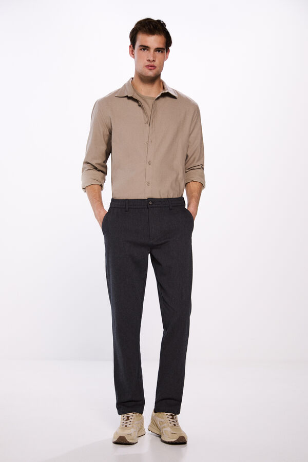 Springfield Camisa algod&oacute;n cepillado nude