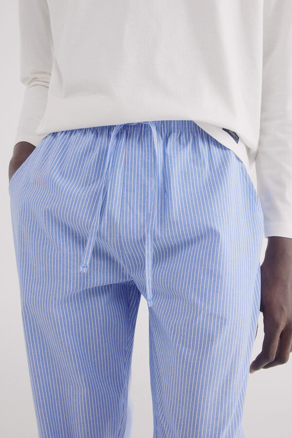 Springfield Pijama largo pantal&oacute;n tela rayas blanco