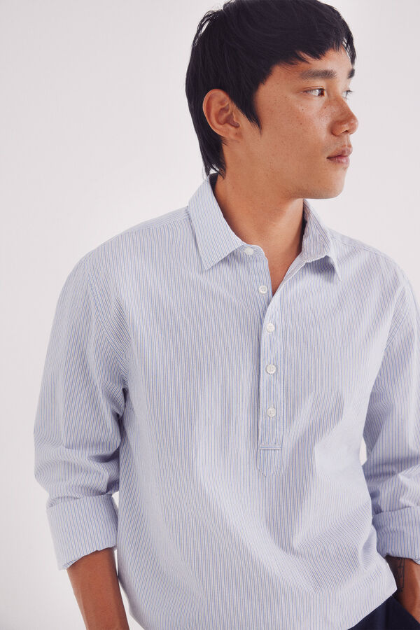 Springfield Camisa polera rayas azul