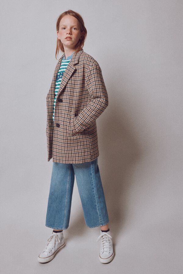 Springfield Kids Sobretudo quadrados menina cru