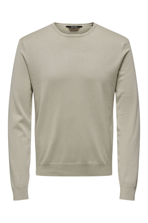 Only & Sons Jersey cuello caja punto ligero gris