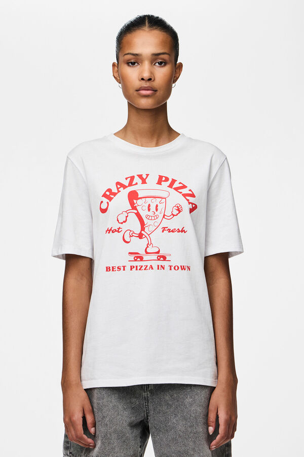 Pieces Camiseta gr&aacute;fica manga corta blanco