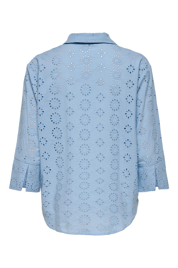 JDY Camisa larga bordada azul