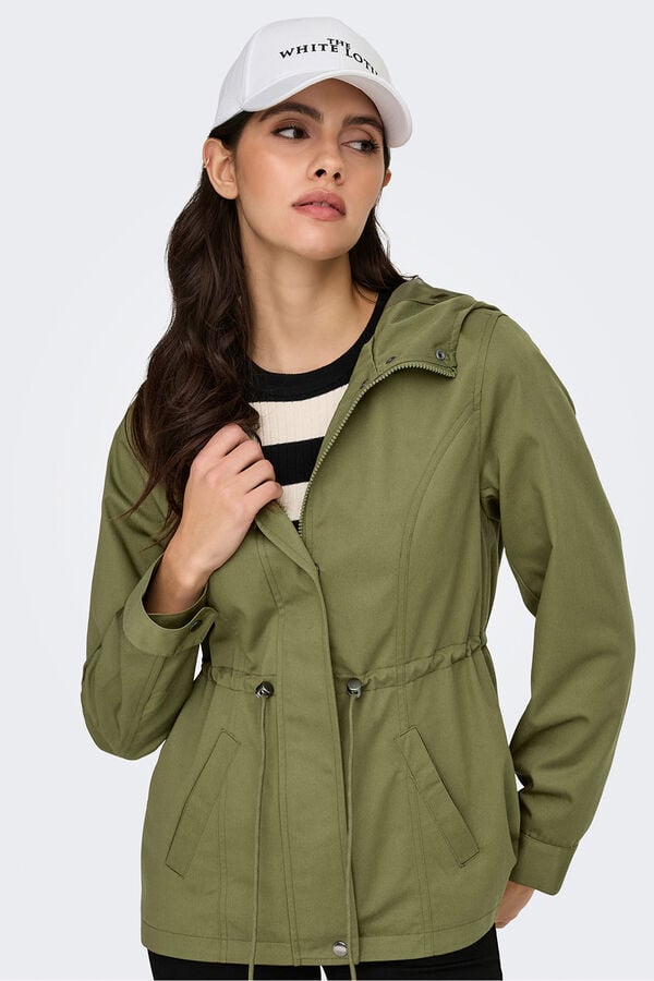 JDY Parka con capucha verde