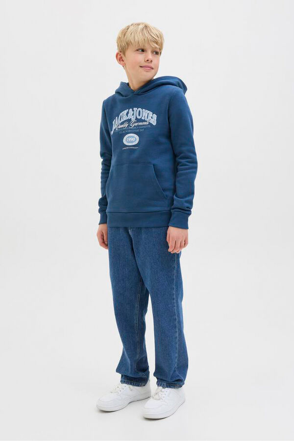 Jack & Jones Junior Sudadera logo con capucha azul
