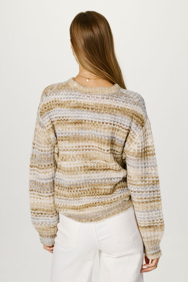 Jack & Jones Camisola de malha de decote redondo cru