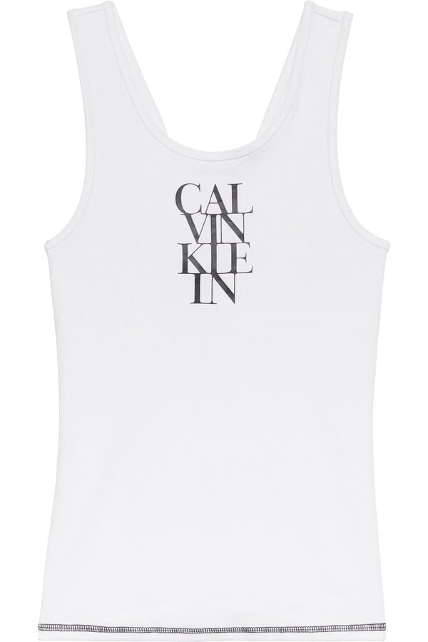 Calvin Klein Camiseta de tirante logo Calvin Klein. blanco