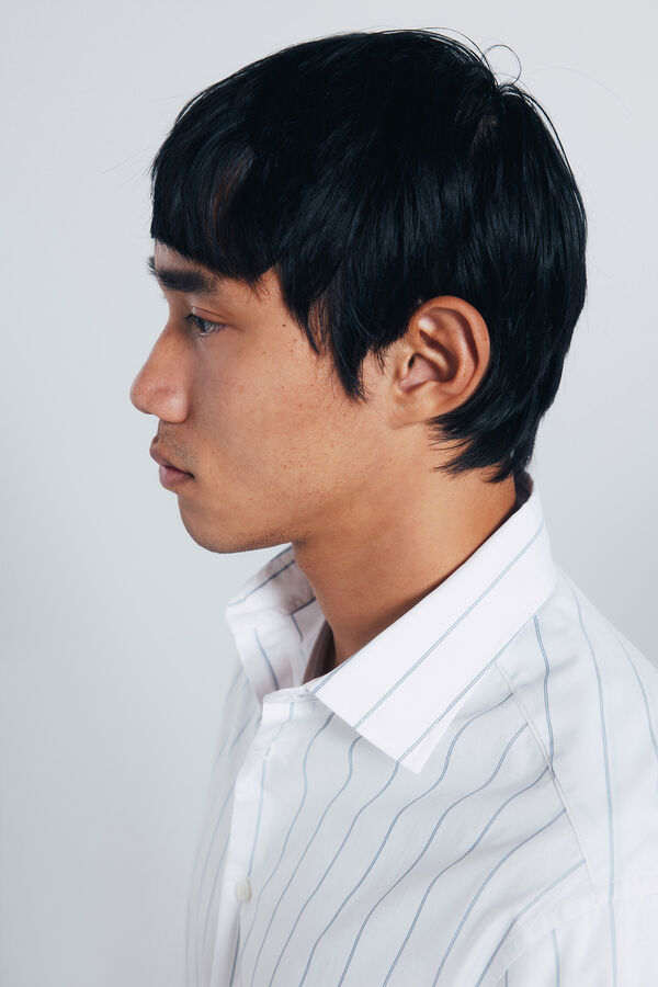 Springfield Camisa popel&iacute;n rayas azul