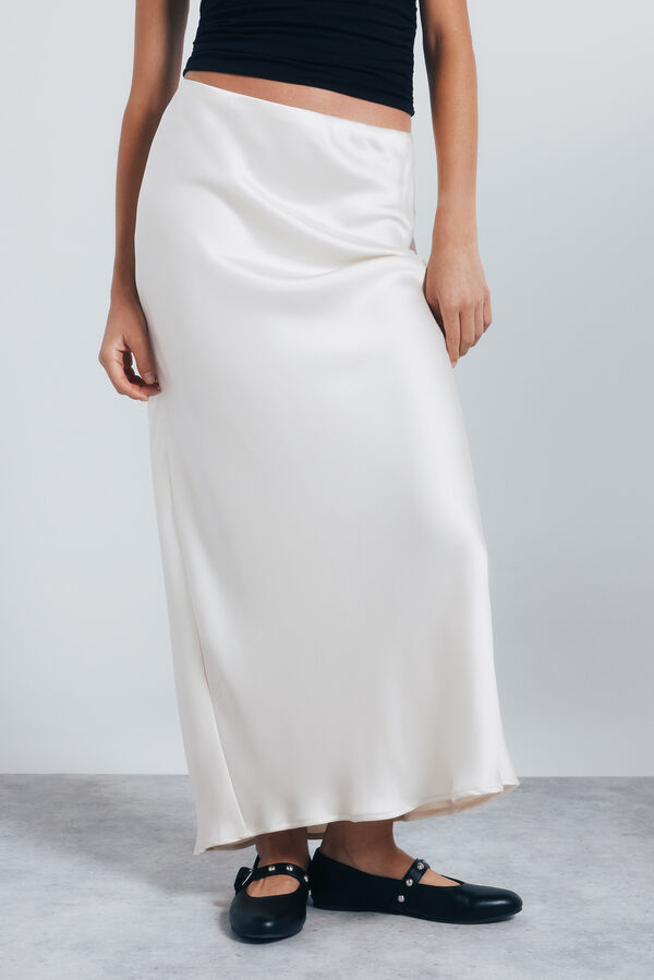 Springfield Saia midi acetinada branco