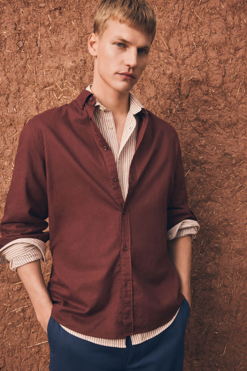 Springfield Sobrecamisa de linho com bolso overshirt