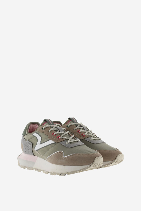 Victoria Tênis de croute com logo retrô e sola tricolor verde