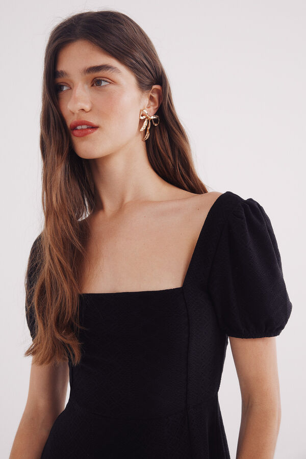 Springfield Vestido midi negro liso negro