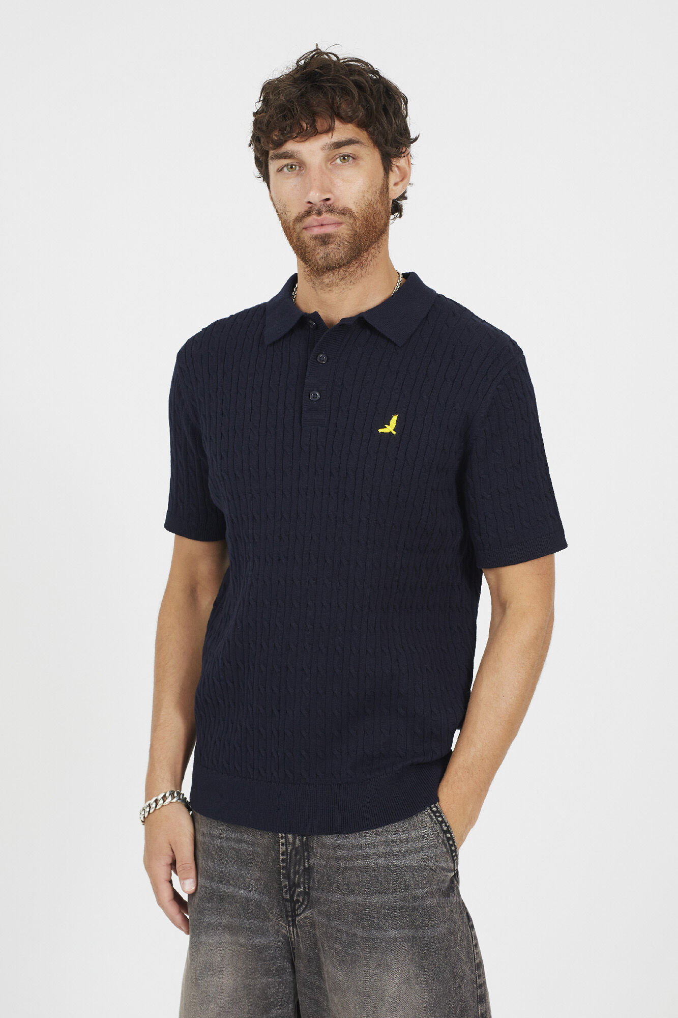 Brave Soul Polo de punto con manga corta