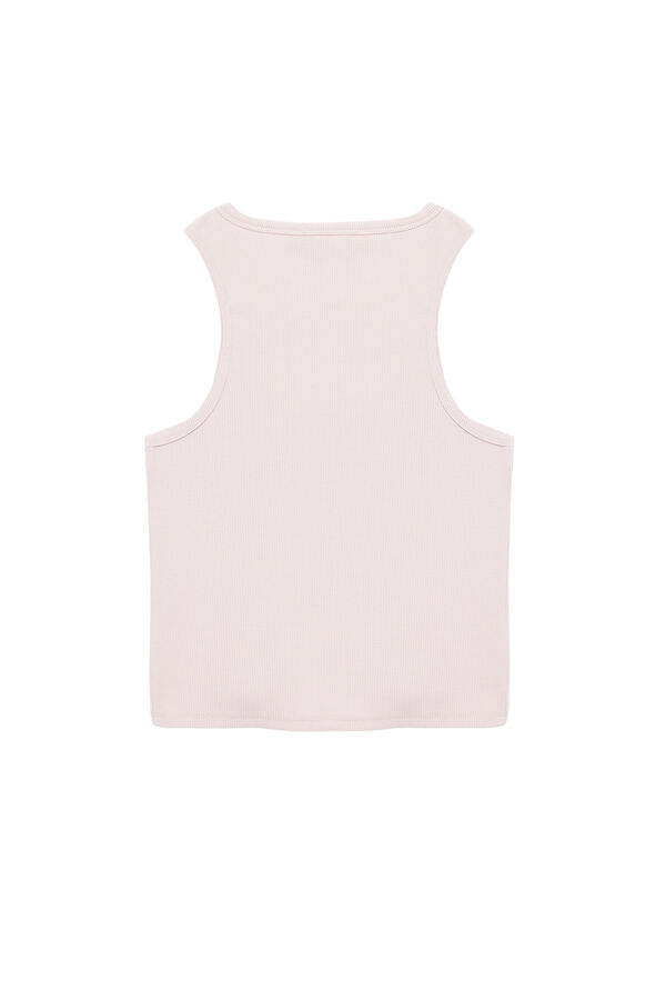 Koton Top canelado ajustado rosa