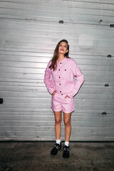 Noisy May Cazadora denim rosa