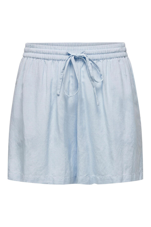 Springfield Shorts algodón y lino azul medio