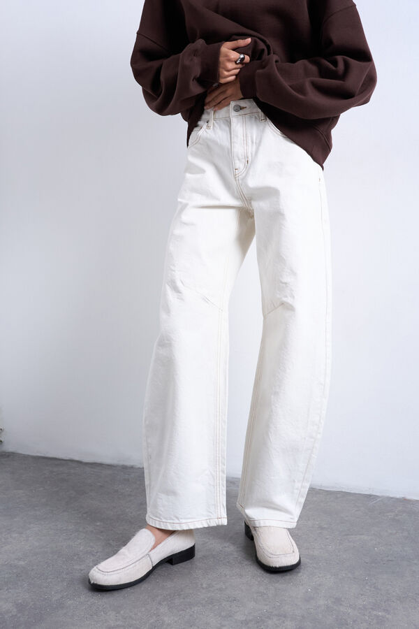 Topshop Jeans barrel fit branco