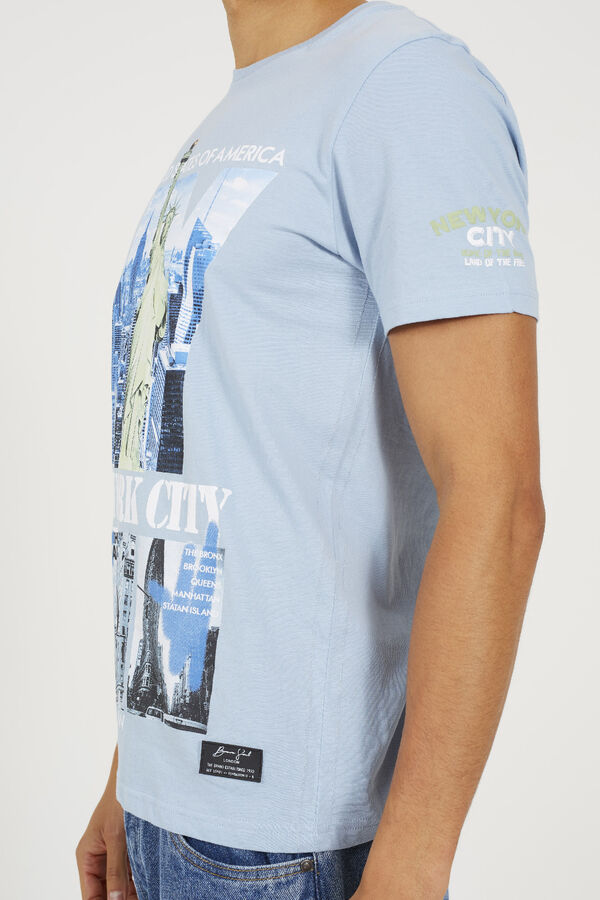 Brave Soul T-shirt estampada com manga curta azul