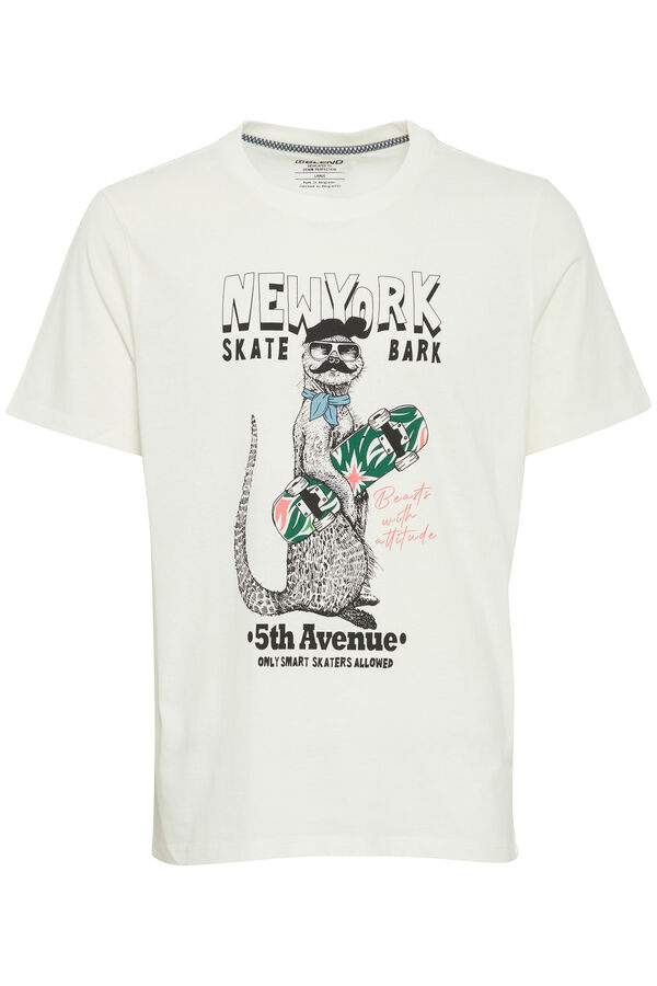 Blend T-Shirt Estampada Manga Curta  branco