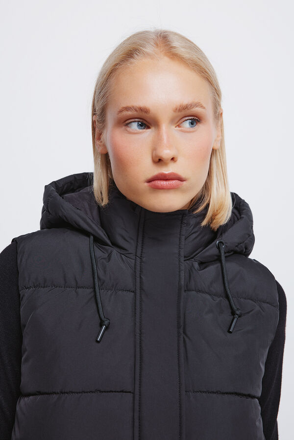 Springfield Chaleco capucha poli&eacute;ster reciclado negro