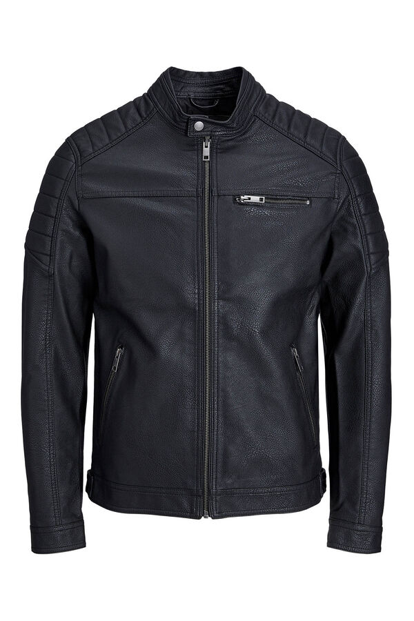 Jack & Jones Cazadora biker efecto piel negro