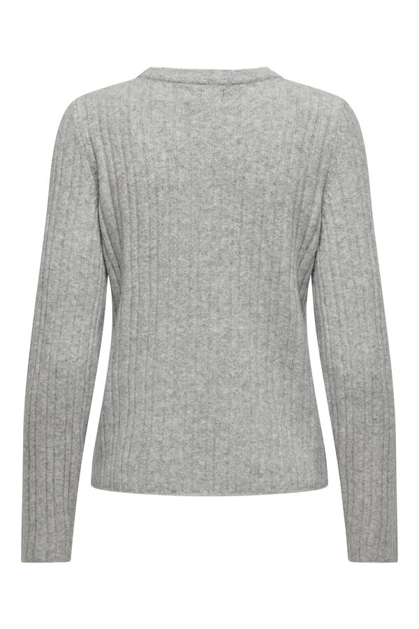 Only Camisola de malha canelada cinzento