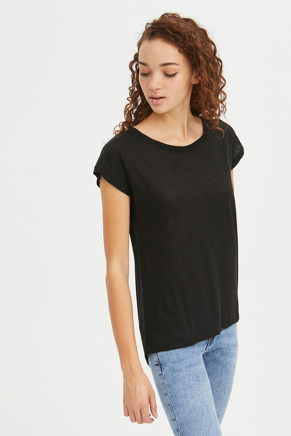 Inside Camiseta Botones Espalda negro