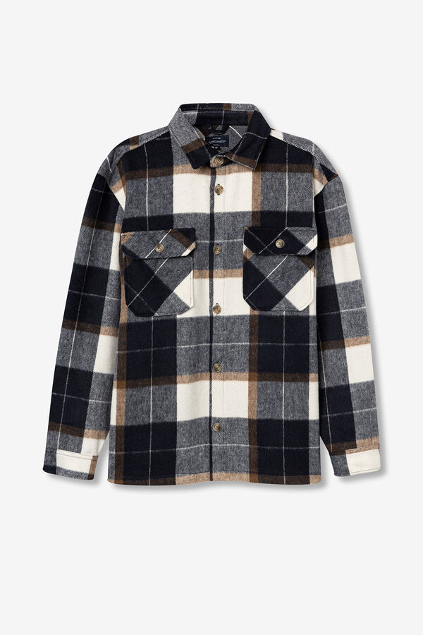 Tiffosi Camisa Oversized de Franela azul