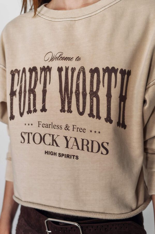 High Spirits Sudadera Cropy nude