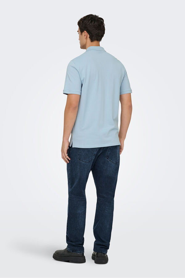 Only & Sons Polo com detalhe frontal azul