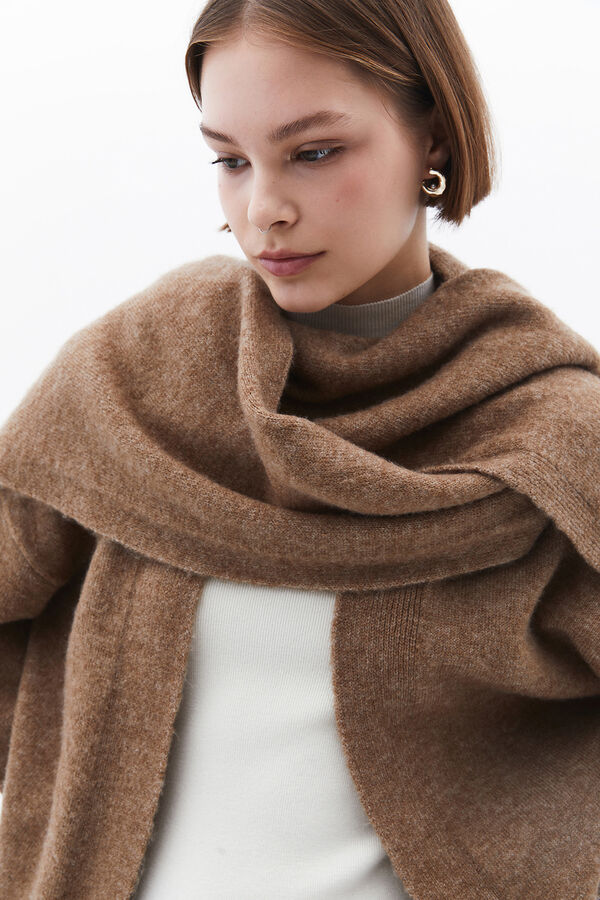 Oxxo C&aacute;rdigan con detalle de chal nude