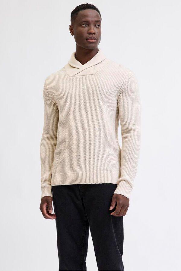 JJ REBEL Jersey de punto cuello cruzado gris