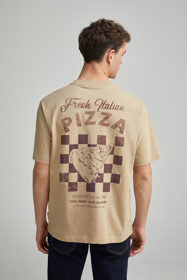 Springfield Camiseta pizza beige