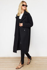 Trendyol Abrigo largo oversize negro