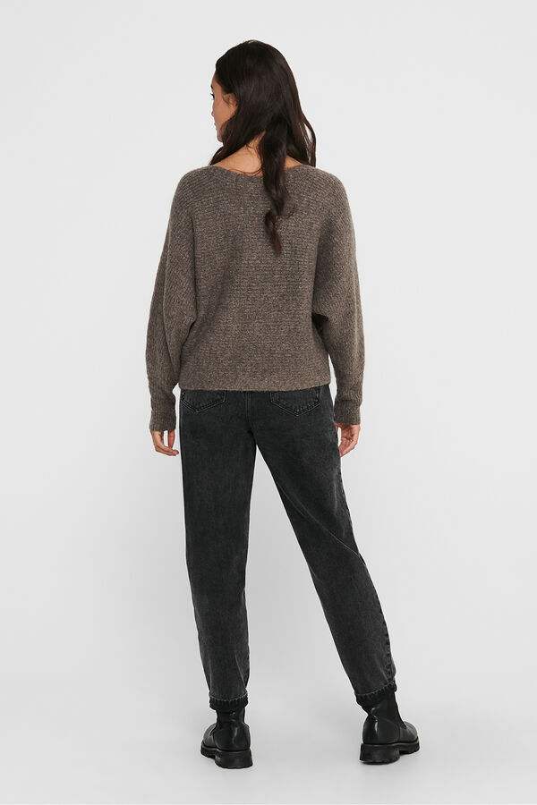 Only Camisola com gola gola castanho