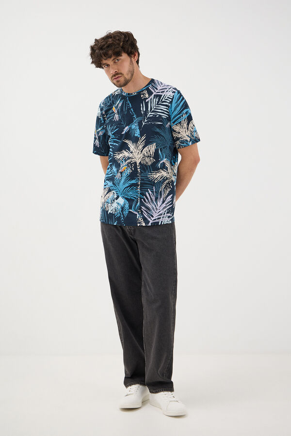 Jack & Jones Camiseta regular fit manga corta azul