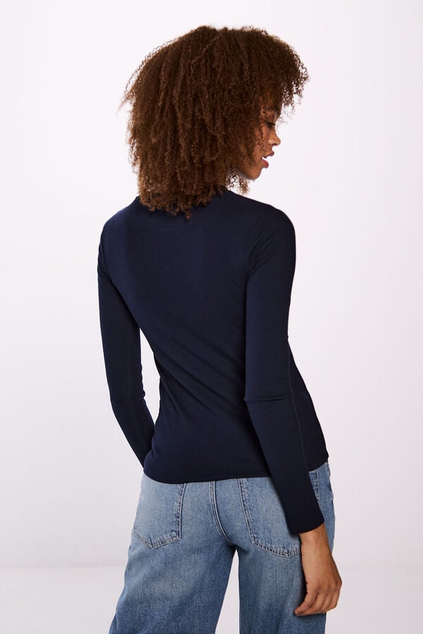 Springfield T-shirt com bot&otilde;es e cavas azul