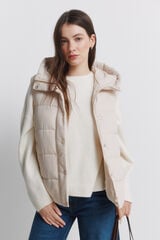 Springfield Chaleco acolchado con capucha beige