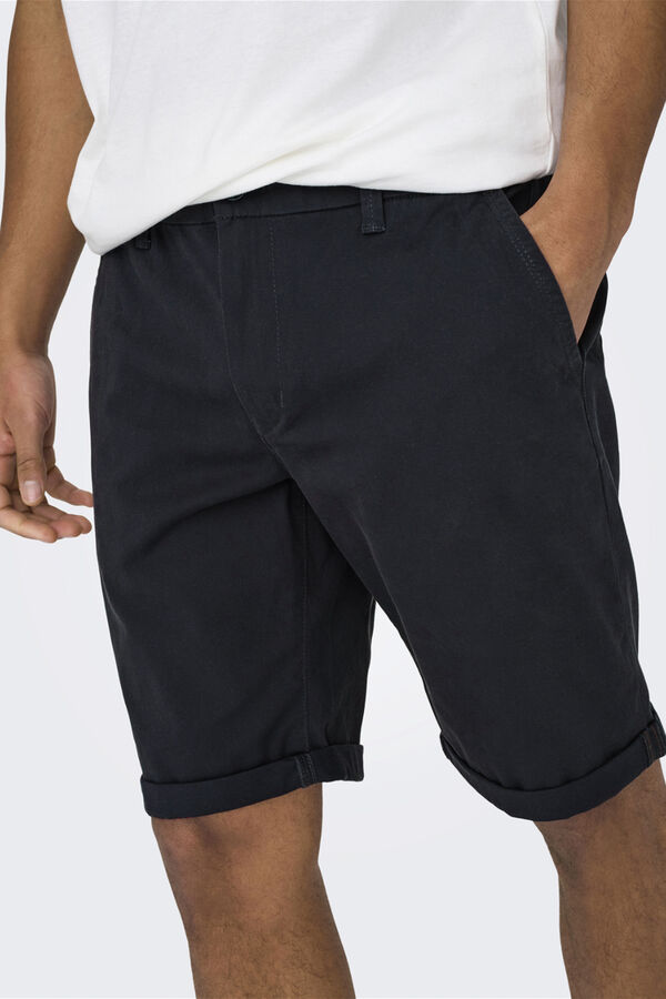 Only & Sons Bermuda estilo chino azul