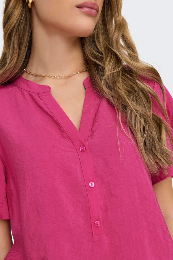 JDY Blusa de manga curta rosa
