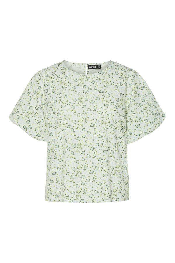 Pieces Blusa de flores blanco