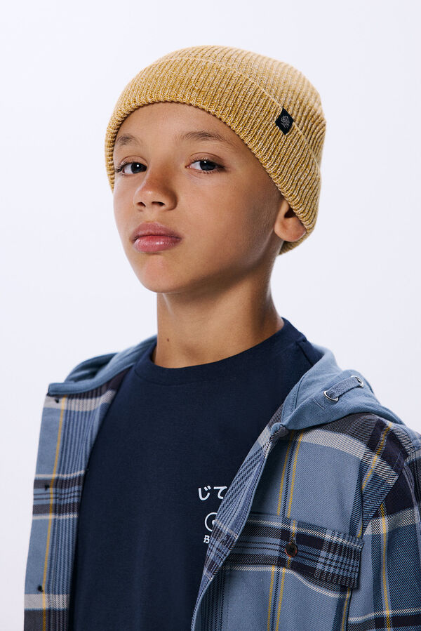 Springfield Kids Camisa com padr&atilde;o de xadrez e capuz para menino azul