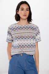 Springfield Camiseta Bordado &Eacute;tnico estampado