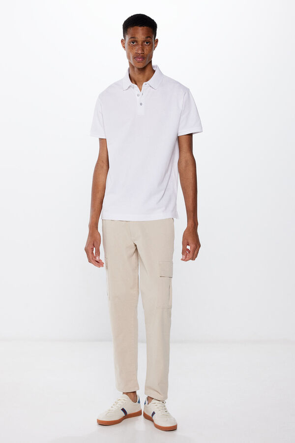Springfield Polo piqu&eacute; slim fit blanco